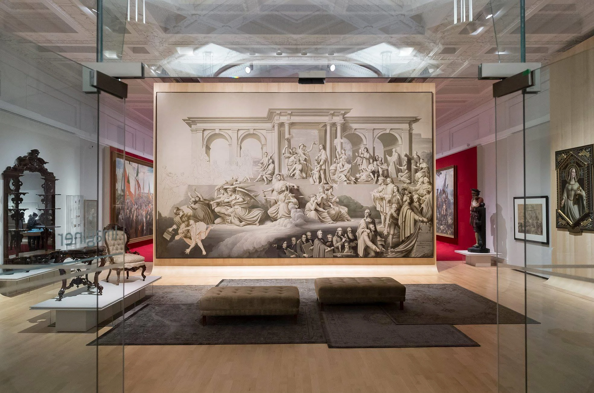 Visite virtuelle lla salle Imaginer de l'exposition 350 ans de pratiques artistiques au Québec.