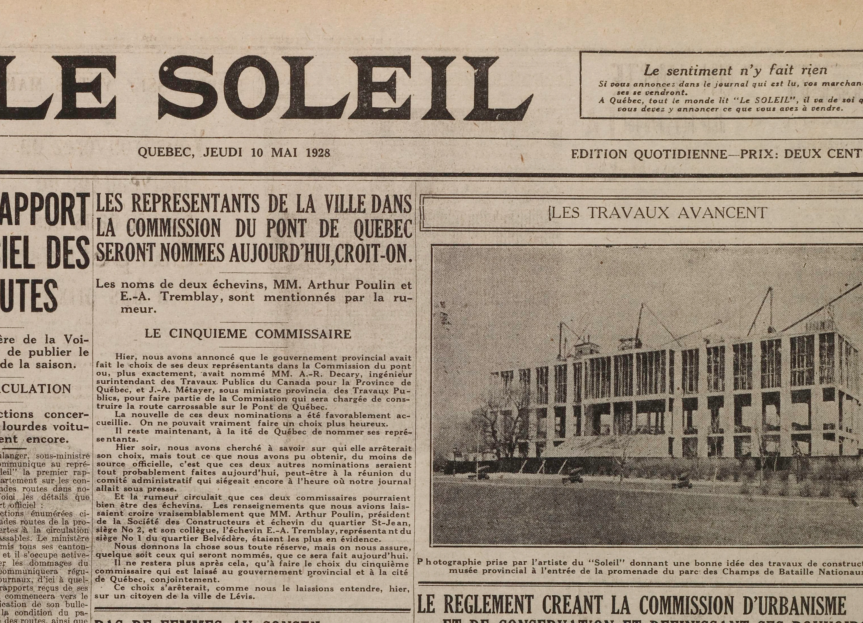 1928 travaux