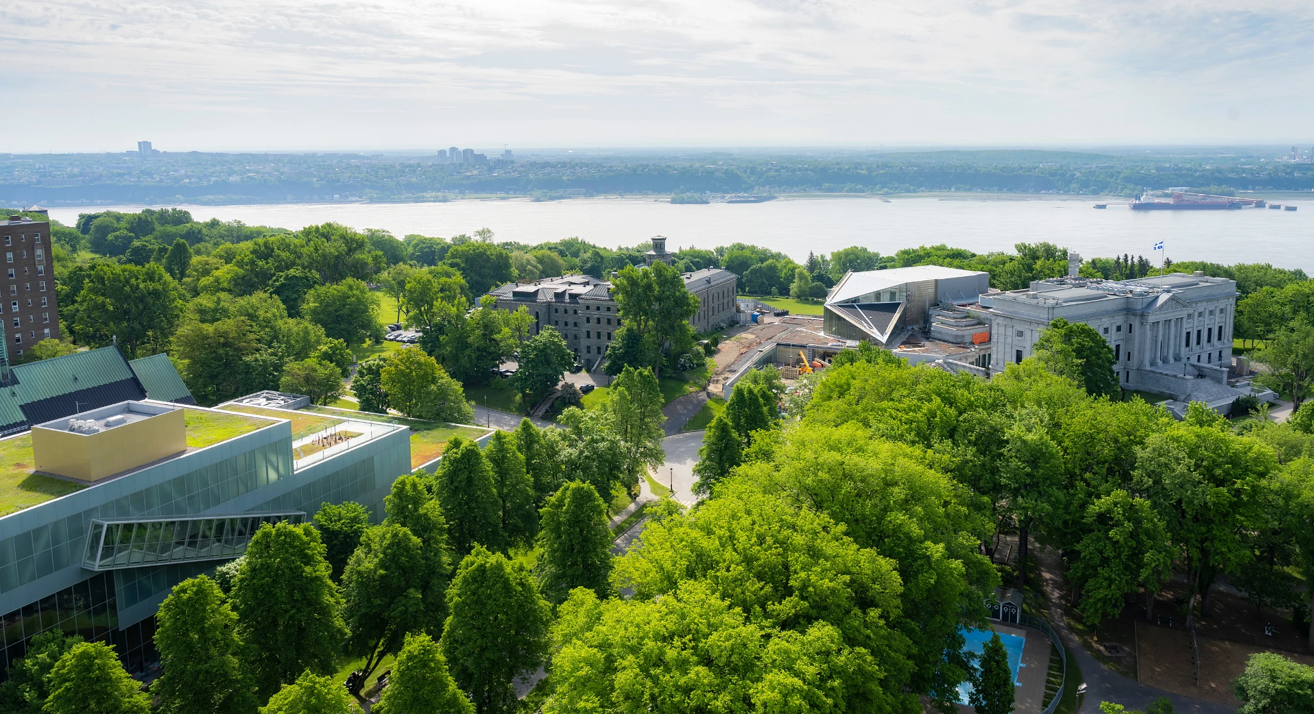 Emplacement du futur pavillon vue des airs