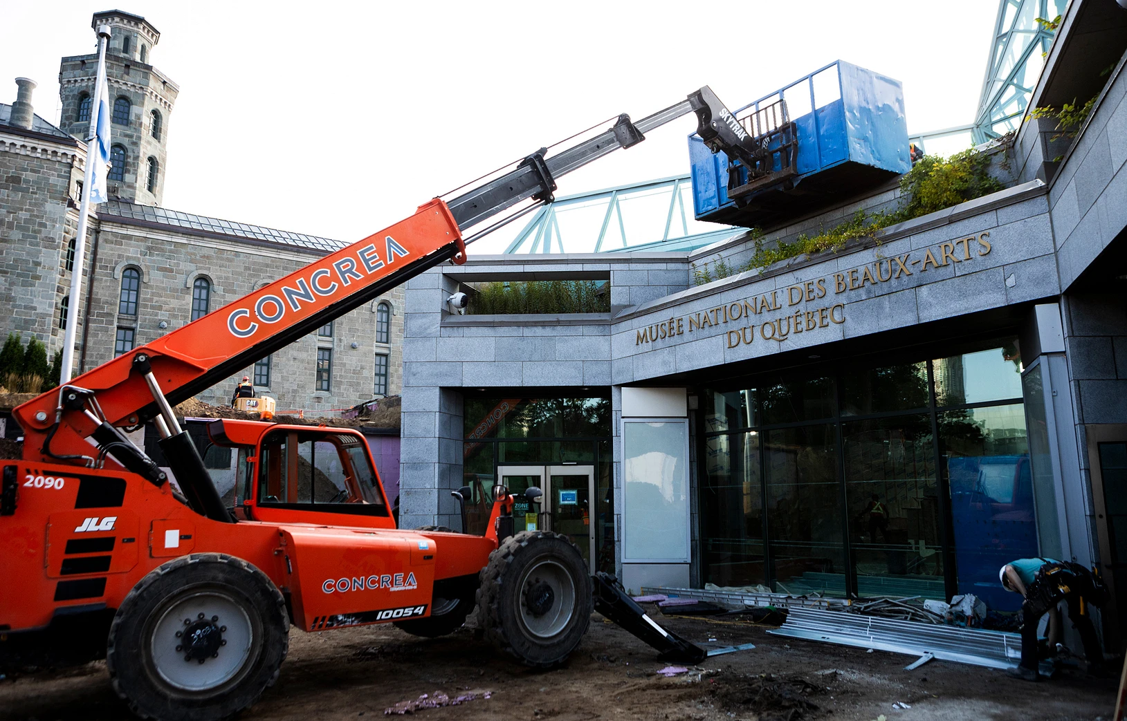 Photo du chantier de l'espace Riopelle, Vue de l'entrée