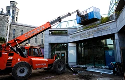Photo du chantier de l'espace Riopelle, Vue de l'entrée