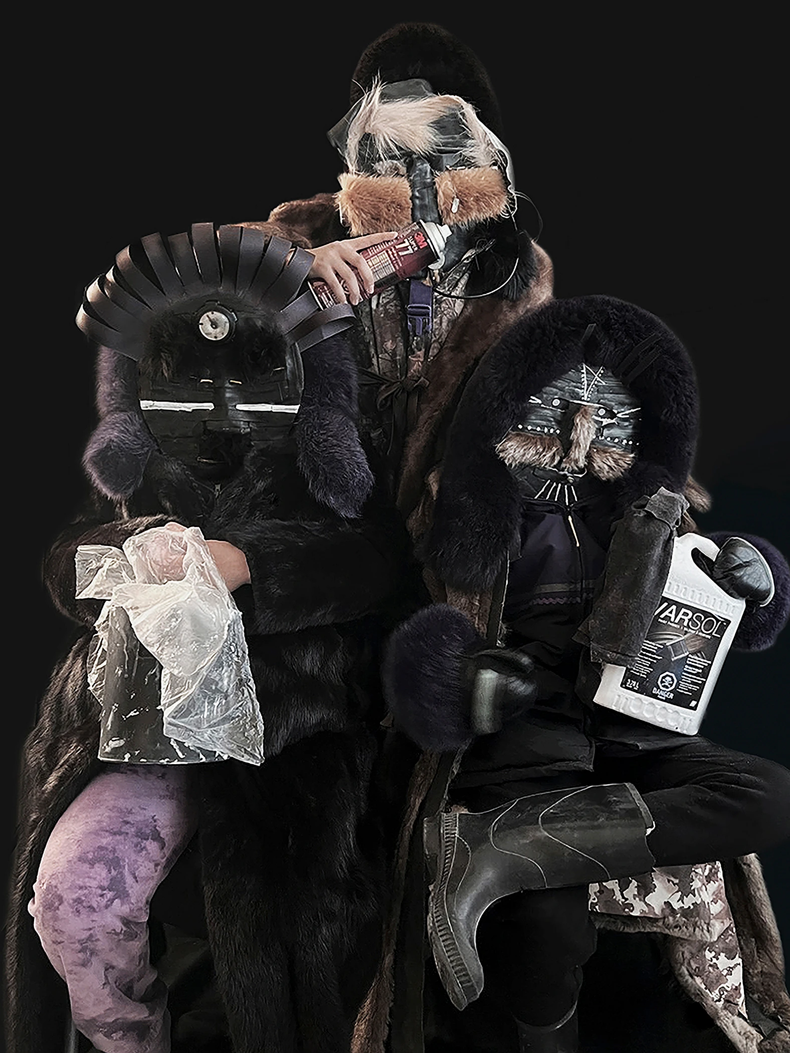 Les activistes climatiques  

Produits inflammables, soucis et empoisonnement, 2023  

Épreuve numérique, toxines et assemblage  

91,5 x 54 cm  

École Iguarsivik, Puvirnituq, Nunavik  

Photographe : © Nathalie Claude 