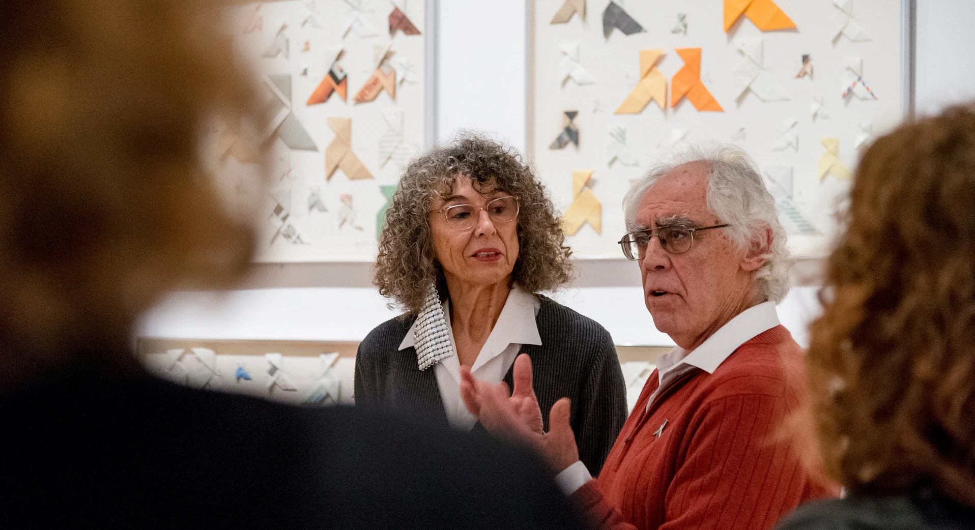 Monique Brassard et Yvon Cozic lors du vernissage de l'exposition Cozic. À vous de jouer, 2019