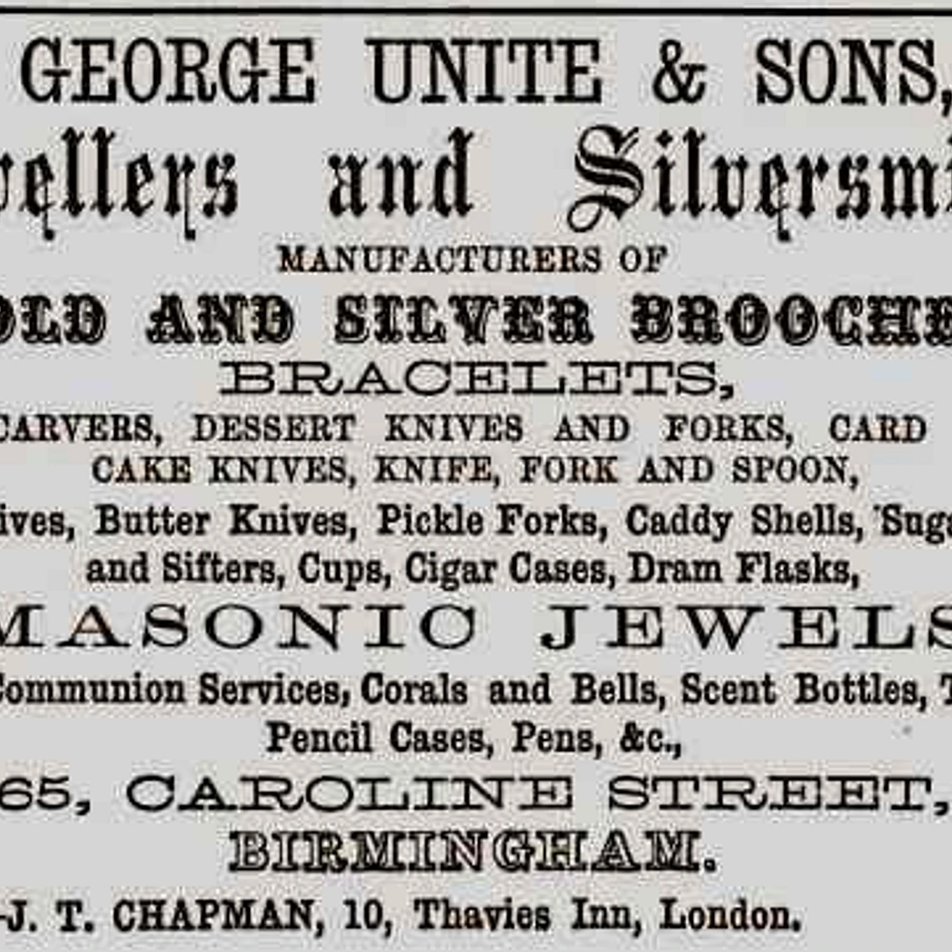 George Unite Sons advert
