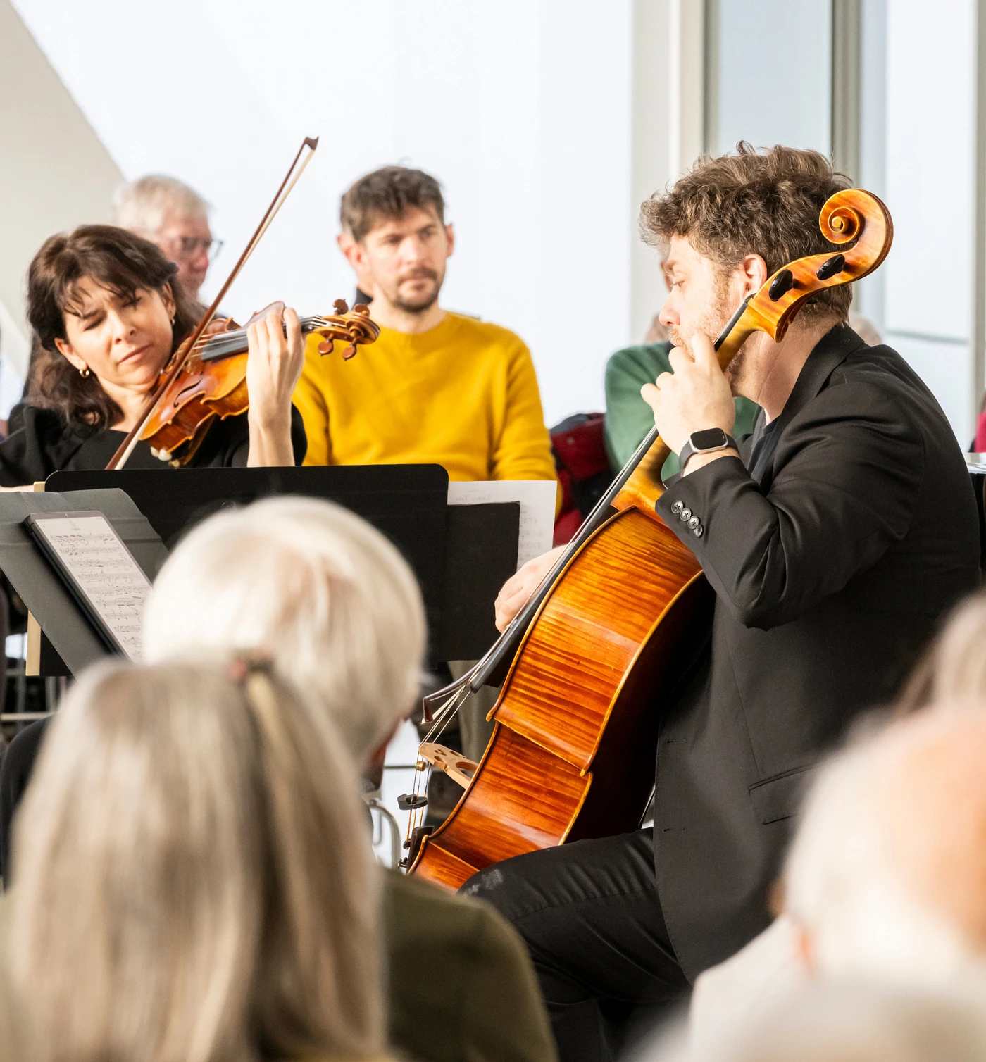 Des musiciens du Conservatoire de musique de Québec en prestation au Musée.