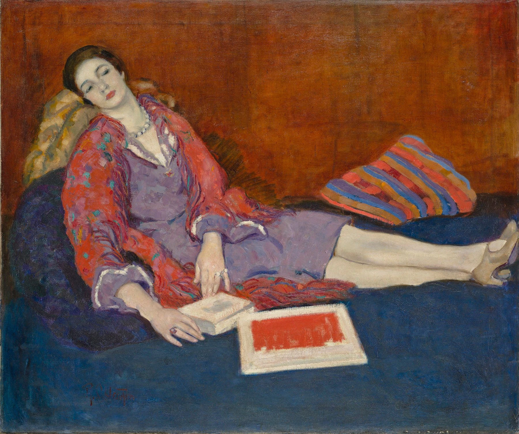 Randolph Stanley Hewton, Rêverie, vers 1929. Huile sur toile, 77,6 × 92,6 cm. MNBAQ, acquisition en ou avant 1930 (1934.251)