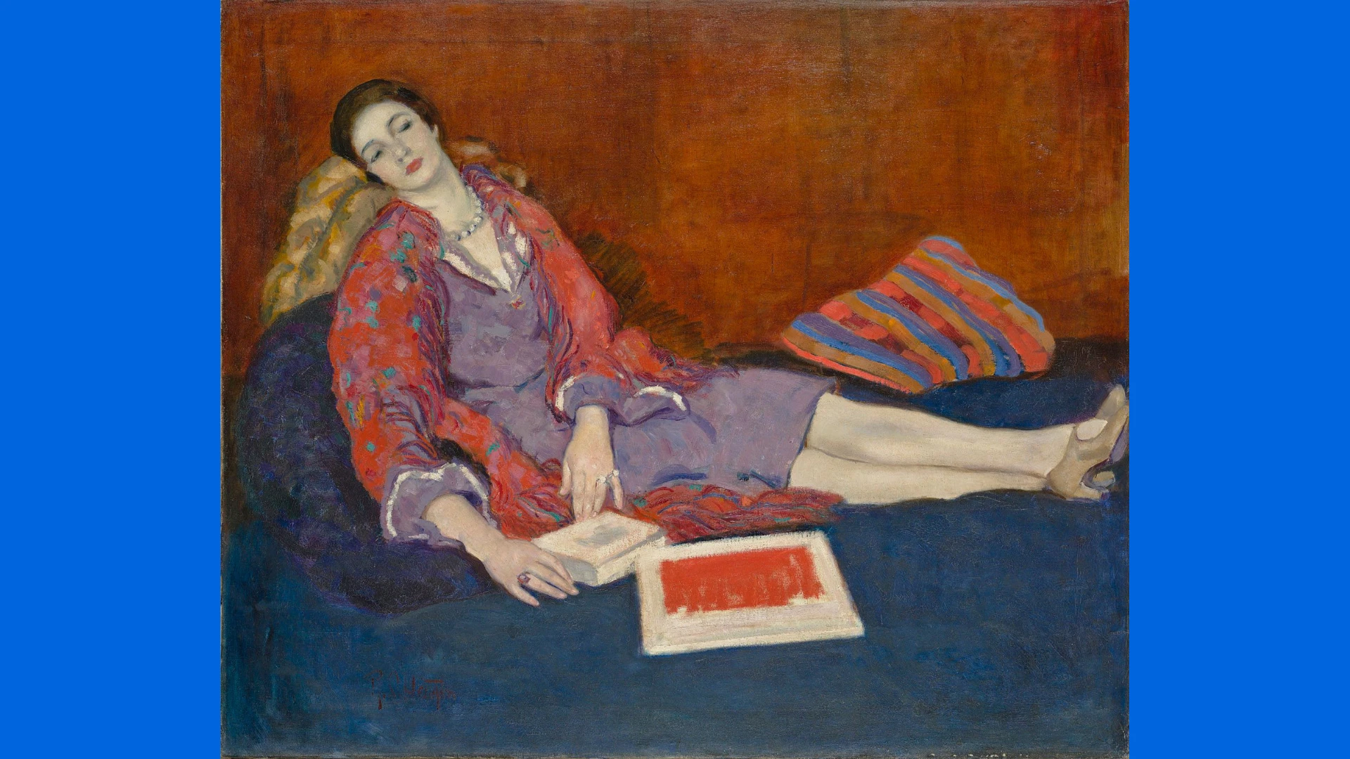 Randolph Stanley Hewton, Rêverie, vers 1929. Huile sur toile, 77,6 × 92,6 cm. MNBAQ, acquisition en ou avant 1930 (1934.251)