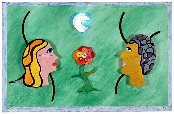 Niki de Saint Phalle work named Couple from the series Exploding Paintings