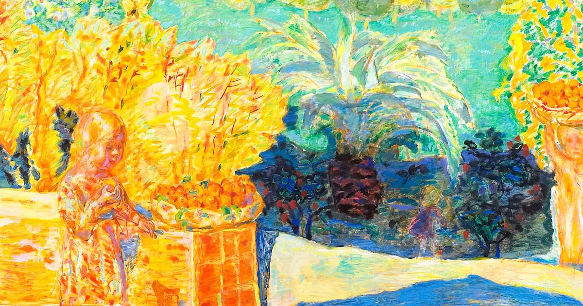 Pierre Bonnard、PERSONNAGES DANS UN PARC Pierre Bonnard Conversation dans le parc, 1922 oil on canvas