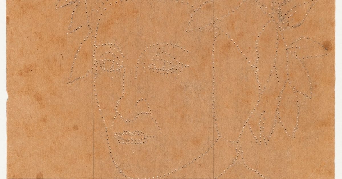Tête de Dante. Fragment et poncif mis au carreau pour « L'Apothéose ...