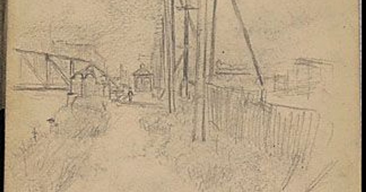 Vue partielle du pont Atwater sur le canal Lachine (côté sud