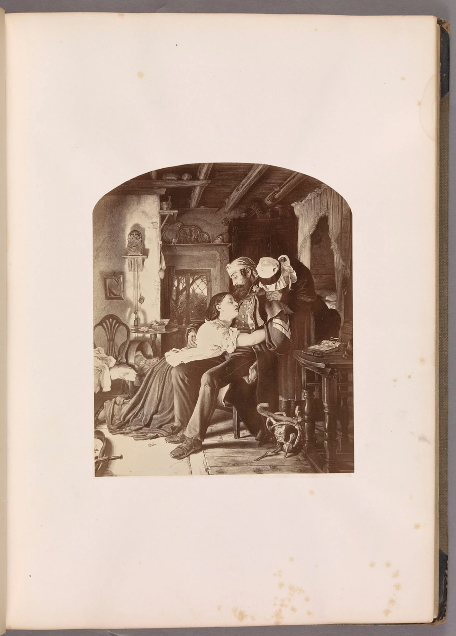 The Invalided Soldier at Home. Photographie d'une gravure de Joseph ...