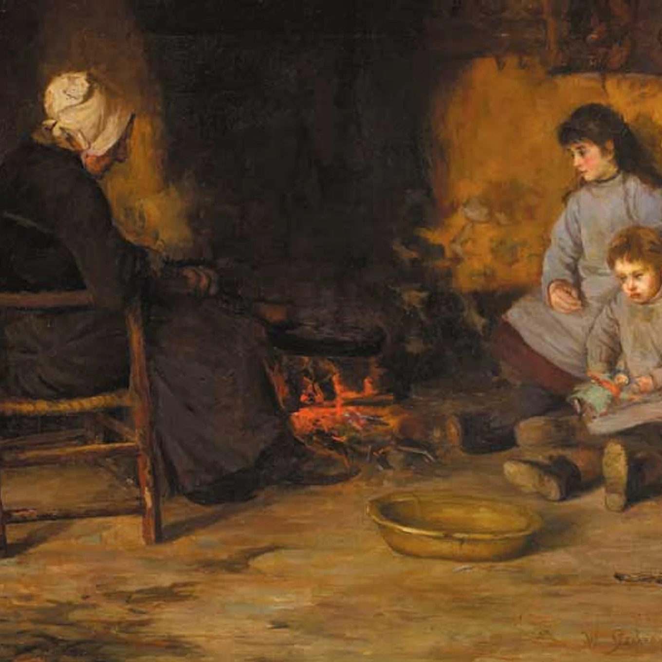 William20 Gerard20 Barry20 20 An20old20woman20and20children20in20a20cottage20interior2028191029